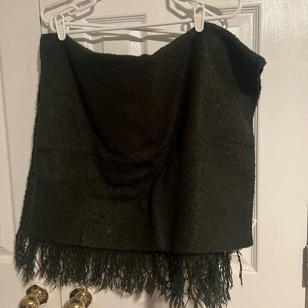 Black Fringe Midi Skirt - Women